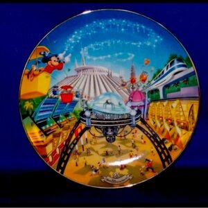 Disney Tommorowland 25th Anniversary 1996 COA 18131A Bradford Exchange Plate NWT